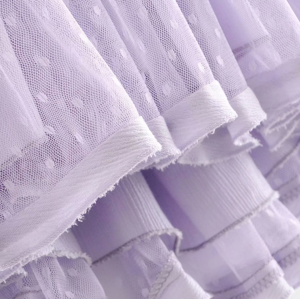 Lilac / Lavender Purple Boho Halter Dress - Picture 14 of 16